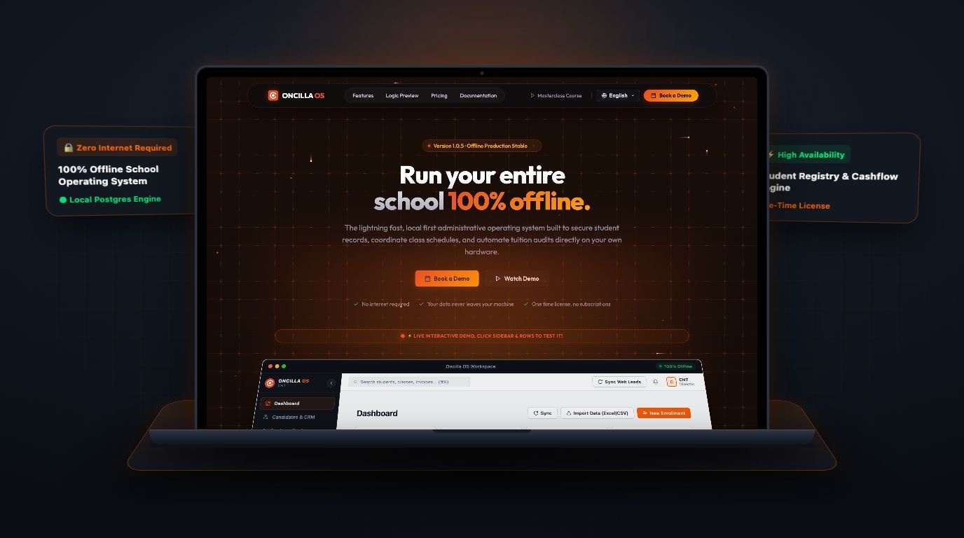 Oncilla OS Offline-First School Management Software